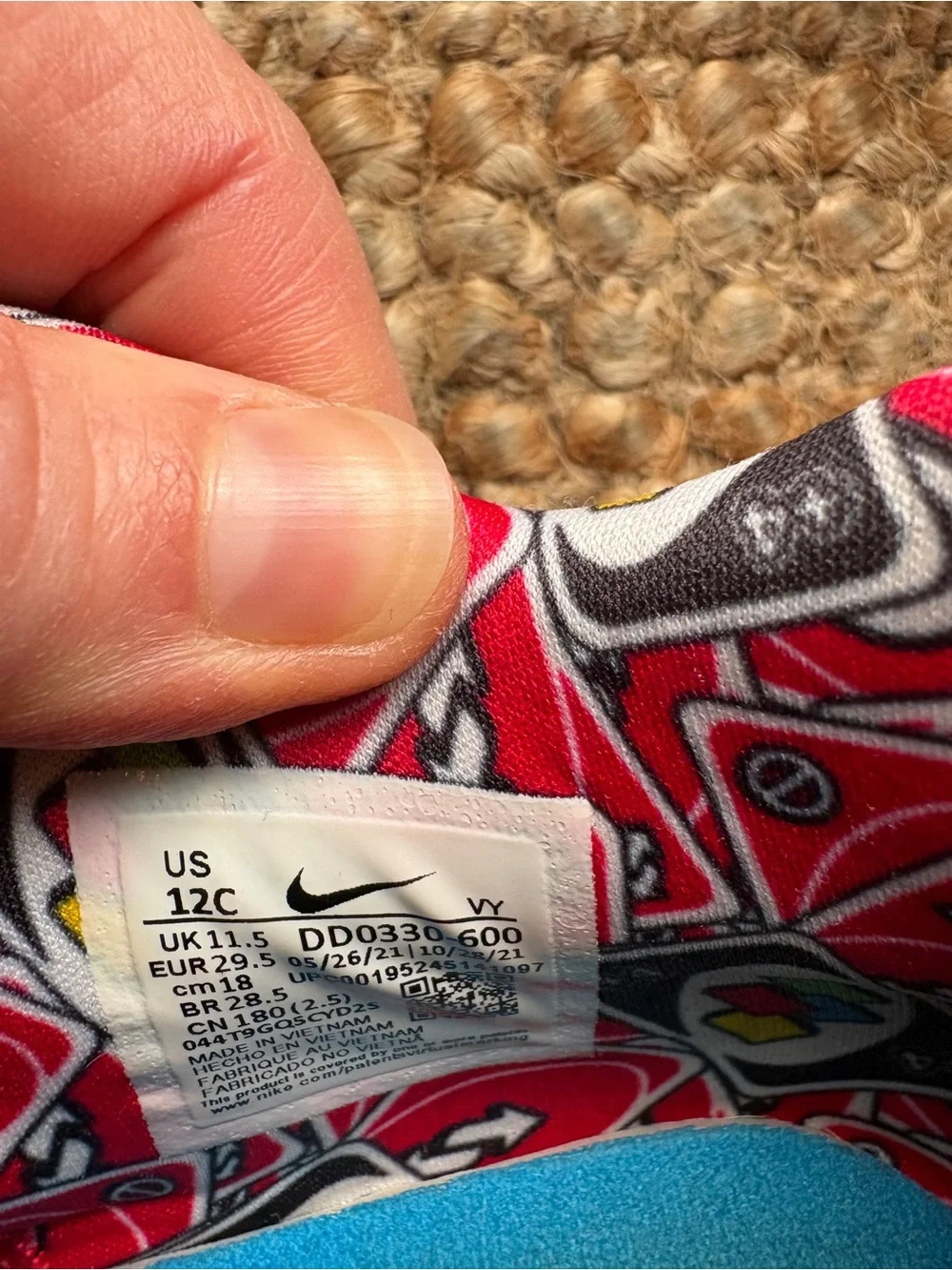 Nike Kids' Red & Yellow UNO Athletic Shoes with Blue Accents